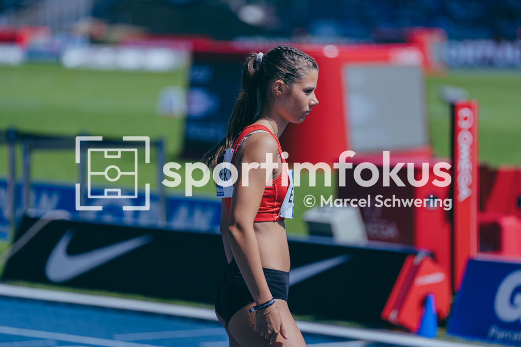 Deutsche Meisterschaften der Frauen und Männer 2026 | Nea Elmer, LG Region Karlsruhe, U20 4x400-Meter-Staffel, Deutsche Meisterschaften der Frauen und Männer 2026, Lohrheidestadion Bochum-Wattenscheid, 25.07.2026. Foto: Marcel Schwering / sportimfokus - Realisiert mit Pictrs.com