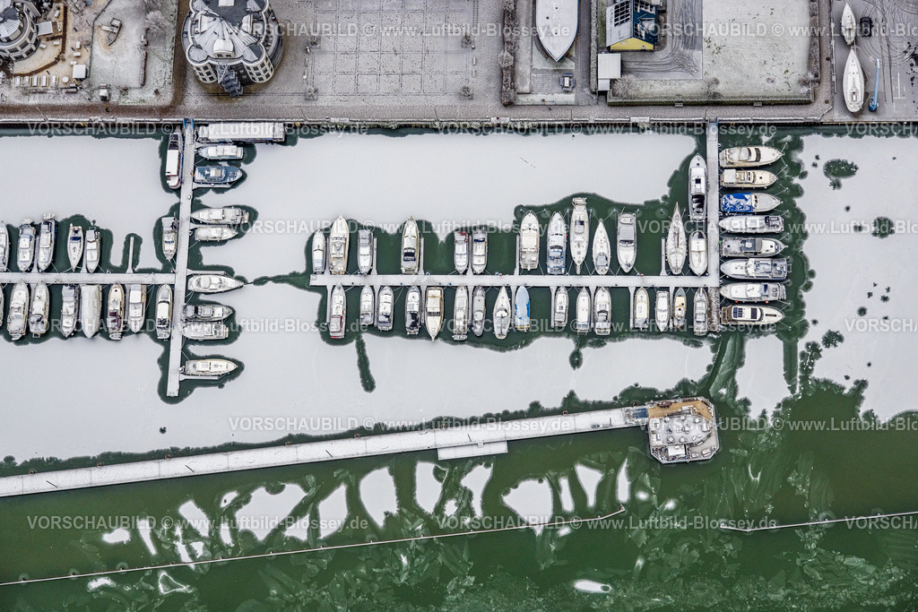 Bergkamen221202199MarinaRuenthe | Luftbild der Marina Rünthe in Bergkamen am Datteln-Hamm-Kanal, eingefrorene Boote,  Rünthe, Bergkamen, Ruhrgebiet, Nordrhein-Westfalen, Deutschland
