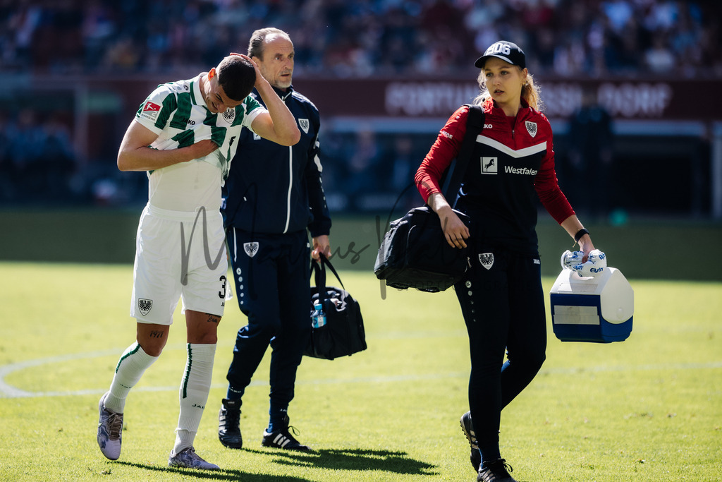 2. Bundesliga, Saison 2024/25, 28. Spieltag: Fortuna Düsseldorf - SC Preußen Münster | Düsseldorf, 05.04.2025: 2. Bundesliga, 28. Spieltag, Fortuna Düsseldorf gegen SC Preußen Münster in der Merkur Spiel-Arena in Düsseldorf. Foto: sportfotografie.ms | Markus Paletta - Realisiert mit Pictrs.com