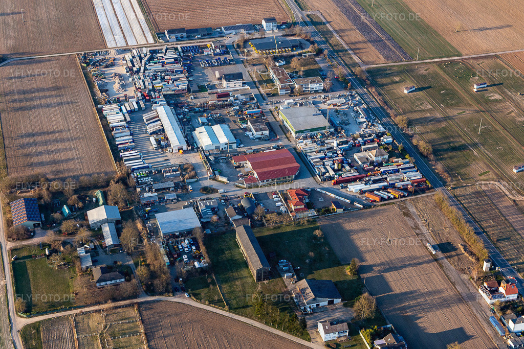 SBN GbR Natursteine und Transporte, Kail Logistik GmbH, http://www.sbn-lingenfeld.de/ | Luftbild: SBN GbR Natursteine und Transporte, Kail Logistik GmbH, http://www.sbn-lingenfeld.de/ in Lingenfeld im Bundesland Rheinland-Pfalz in Deutschland. Foto: IMG_130832.jpg vom 09.03.2022 durch ©2025 Werner Riehm fly-foto.de/copyright - Realisiert mit Pictrs.com