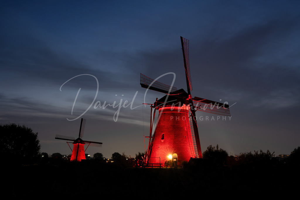 Kinderdijk | Beleuchtete Windmühlen in Kinderdijk