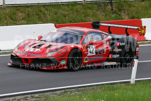 Rechberg Hill Climb 2025 – FIA European Hill Climb Championship | Rechberg Hill Climb 2025, part of the FIA European Hill Climb Championship. High-speed racing action, mountain scenery, atmosphere and pure motorsport passion captured in detail. The image shows Igor Stefanovski (MKD) Ferrari 488 Challenge Evo.          