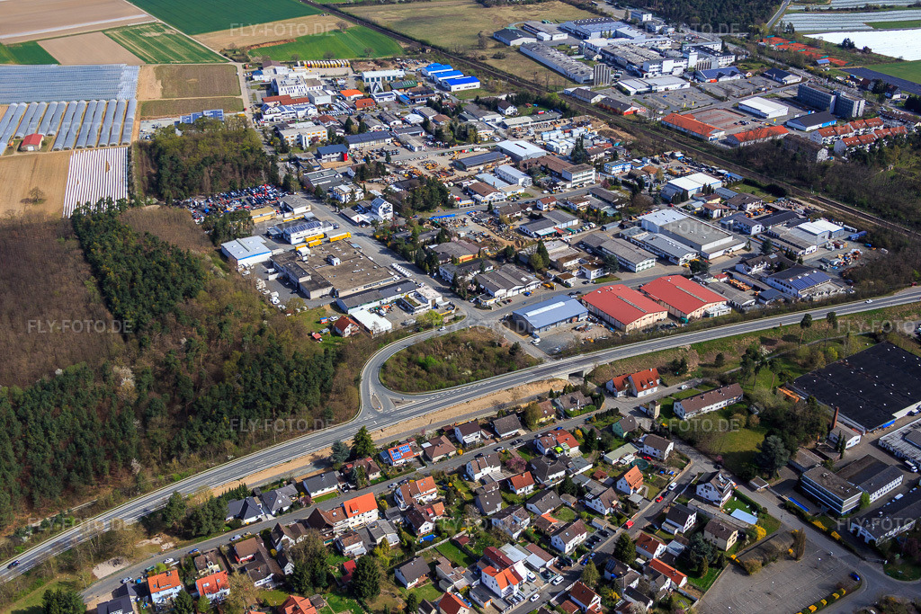 Luftbild: Industriegebiet Sandwiesen mit Laetus im Ortsteil Sandwiese in Alsbach-Hähnlein im Bundesland Hessen in Deutschland. – Foto: IMG_077137.jpg vom 12.04.2015 durch Werner Riehm/FLY-FOTO.de – Auflösung des Originals: 5472 x 3648 px – Track & Trace and Vision Inspection Solutions | Laetus