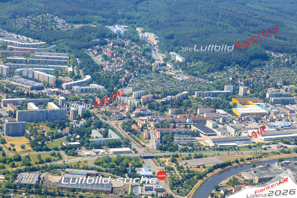 Die Luftaufnahme der Stadt Gera wurde vom UL-Flugzeug heraus erstellt ( keine Drohne )- hohe Auflösung für beste Qualität
