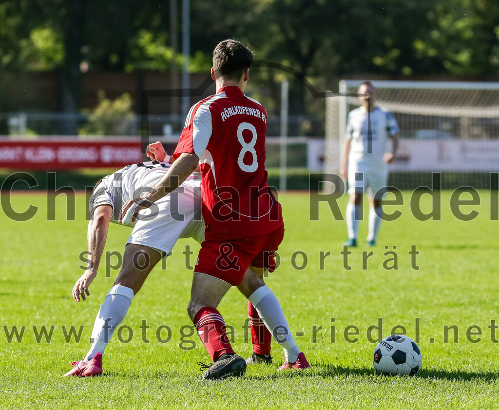 2023-09-09_048_FC_Herzogstadt_II_gegen_SG_Hoerlkofen_Woerth | Erding, Deutschland, 09.09.2023:
Fußball, A-Klassel 2023 / 2024, 6. Spieltag, FC Herzogstadt II gegen SG Hörlkofen/Wörth, Endergebnis: 1:2

Dan Adrian Kohlmann (FC Herzogstadt, #10), Korbinian Nußrainer (SG Hörlkofen/Wörth, #8)

Foto: Christian Riedel / fotografie-riedel.net