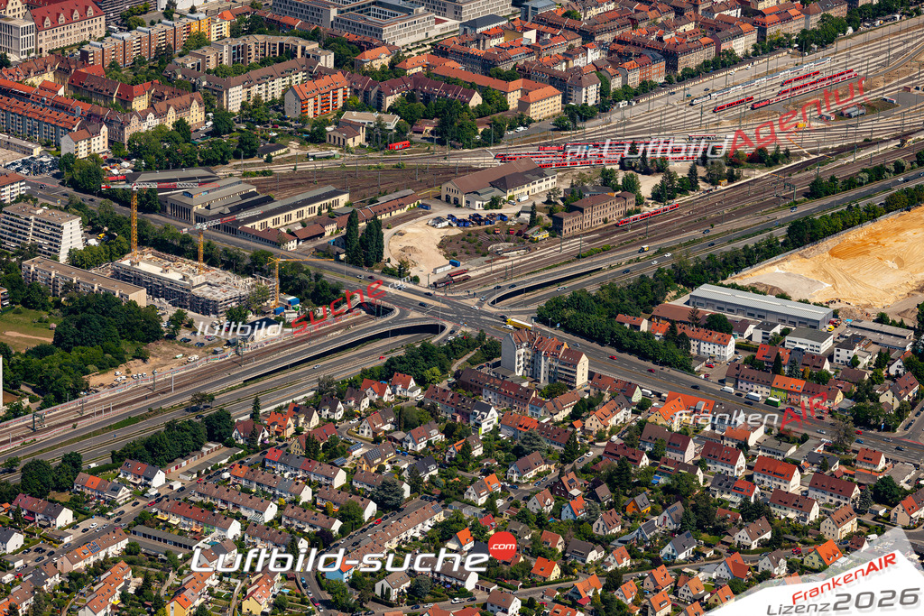 Aktuelles Luftbild von jansenbrueckegaismannshof Nürnberg - Die Luftaufnahme wurde 2020 mittels UL-Flugzeug erstellt ( keine Drohne ) - hochauflösende Kamera-Systeme von  Canon -Beste Qualität - Für grossformatige Ausdrucke geeignet. Die Geschenkidee !