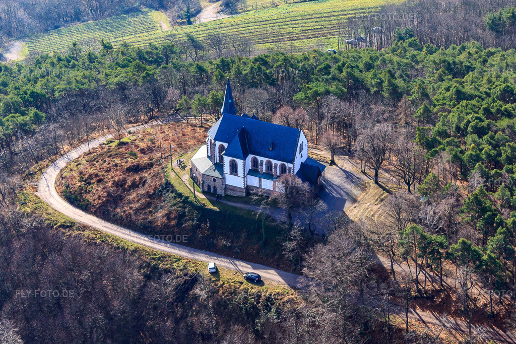 Luftbild: St.-Anna-Kapelle auf dem Annaberg in Burrweiler im Bundesland Rheinland-Pfalz in Deutschland. Foto: IMG_61599.jpg vom 18.01.2014 durch Werner Riehm/FLY-FOTO.de