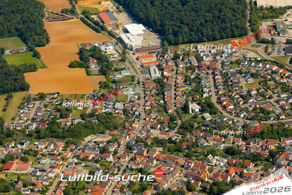 Das Luftbild zeigt :  Kirchardt - Die Luftaufnahme wurde 2024 vom UL-Flugzeug aus erstellt ( keine Drohne ) - Hochauflösende Luftaufnahme - Für grossformatige Ausdrucke geeignet. Die Geschenkidee !Mit Lizenz und Bildrechte bestellbar