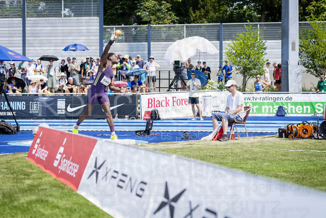 Multisport Event; Ratingen, 27.06.2026 | RATINGEN, GERMANY - JUNE 27, 2026 : Makenson Gletty (FRA / France) competing in the shot put during the Multisport Event at Stadion Ratingen on June 27, 2026 in Ratingen, Germany.