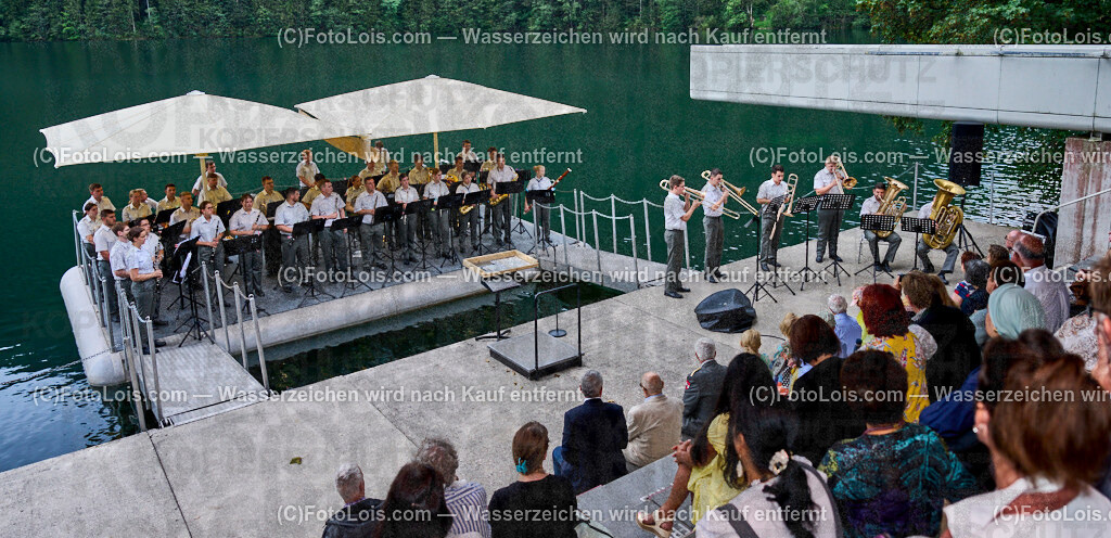 ALP0976_XXXX-Chopin-Festival_Ausklang_tiefes Blech | (C)FotoLois.com, Alois Spandl. XXXX. Chopin-Festival in der Kartause Gaming, musikalischer AUSKLANG auf der Seebühne Lunz mit dem Blasorchester der Miltärmusik Niederösterreich unter der Leitung von Oberst Adolf Obendrauf, So 18. August 2024.