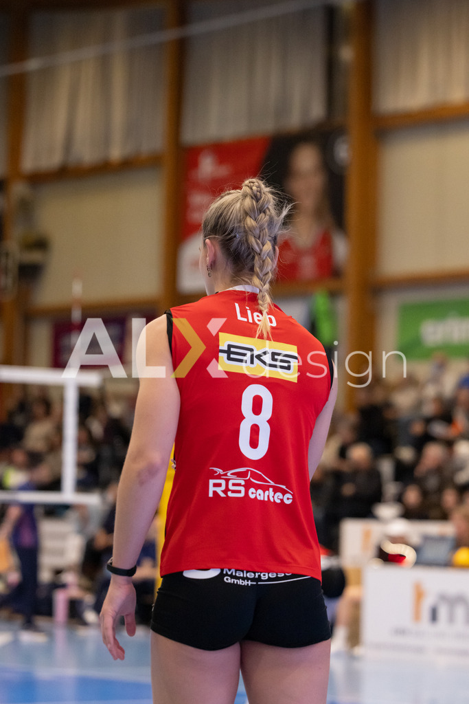 Volleyball I Frauen I Saison 2025-2026 I Volleyball NLA | Women I 1/2 Finals I  VC Kanti Schaffhausen - Sm'Aesch Pfeffingen I 18.03.2026 | 8 Lina-Marie Lieb (DE) (VC Kanti Schaffhausen) – Aussen - Realisiert mit Pictrs.com