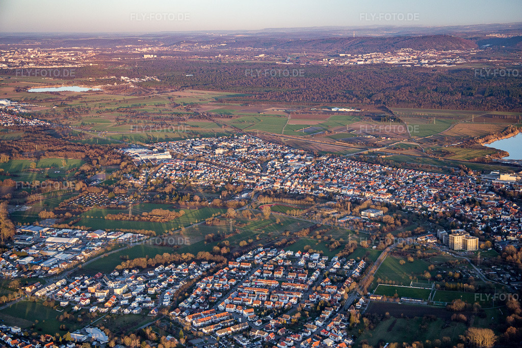 Luftbild: Durmersheim und Würmesheim in Durmersheim im Bundesland Baden-Württemberg in Deutschland. Foto: IMG_086059.jpg vom 06.02.2016 durch Werner Riehm/FLY-FOTO.de