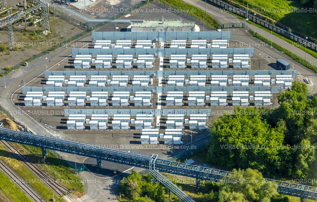 Hamm250500753 | Luftbild, Batterienspeicher Stellplatz des RWE Kraftwerk Westfalen, Uentrop, Hamm, Ruhrgebiet, Nordrhein-Westfalen, Deutschland