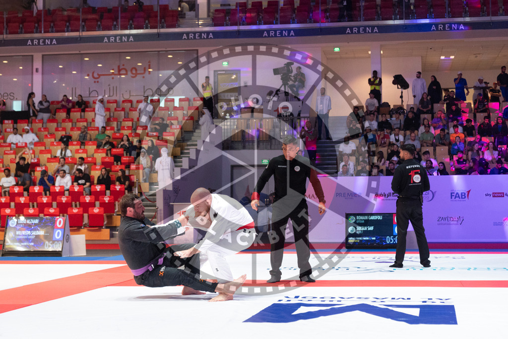 20231106PBB0406 | Fighters compete during the AJP World Master Championship in the Mubadala Arena in Abu Dhabi, Arab United Emirates, on November 6, 2023.