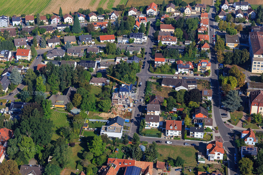 Luftbild: EFH-Baustelle in der Eichendorffstr in Kandel im Bundesland Rheinland-Pfalz in Deutschland. Foto: IMG_094952.jpg vom 24.09.2016 durch Werner Riehm/FLY-FOTO.de