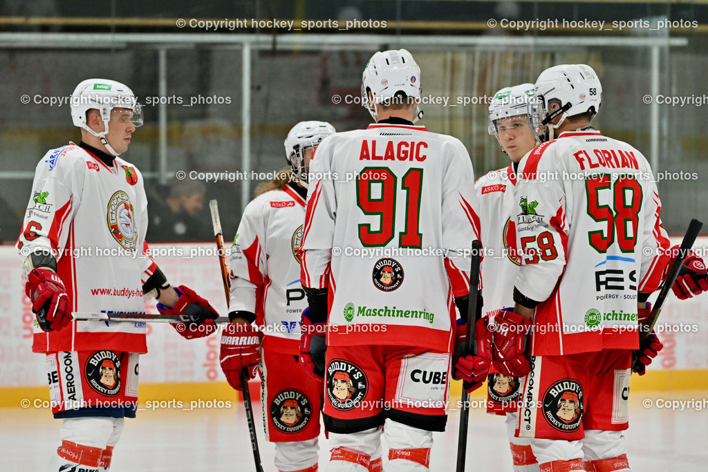 ESV FERLACH vs. ESC SOCCERZONE STEINDORF | #76 Pem Nik ESV Ferlach, #91 Alagic Adis ESV Ferlach, #58 Florian Matthias ESV Ferlach, ESV FERLACH vs. ESC SOCCERZONE STEINDORF, ESV FERLACH vs. ESC SOCCERZONE STEINDORF am 22.11.2024 in Ferlach (Eishalle Ferlach ), Austria, (Photo by Bernd Stefan)