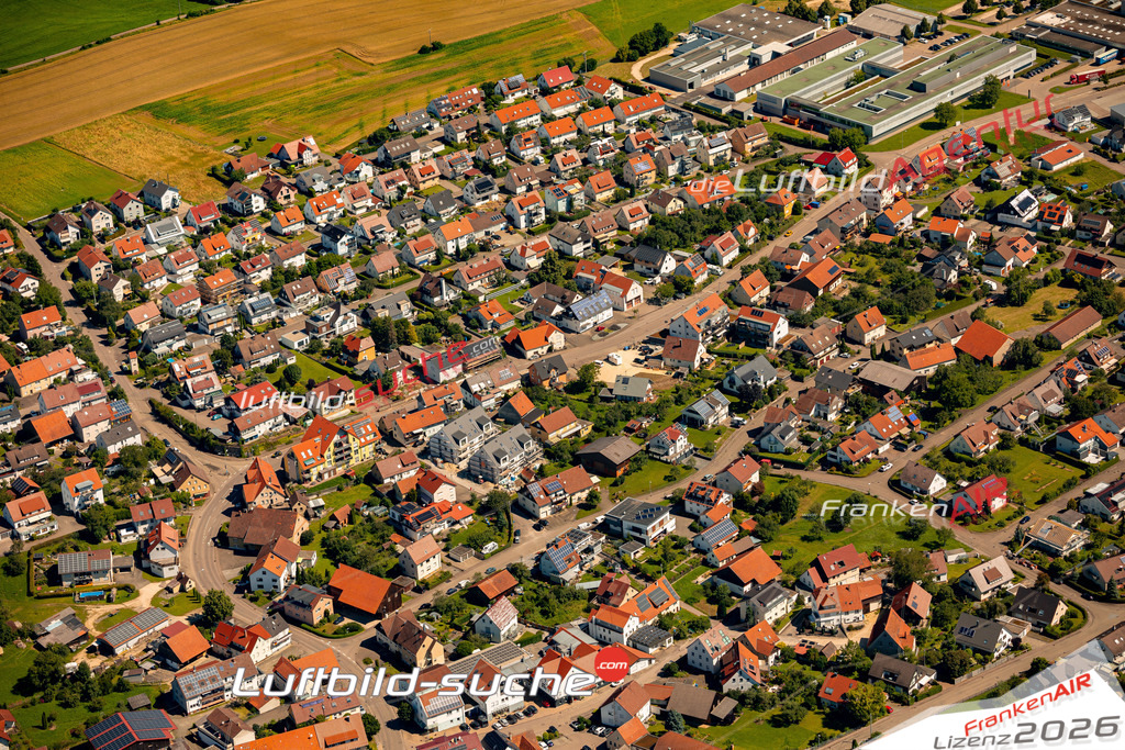 Das Luftbild zeigt : Bargau Schwäbisch Gmünd - Die Luftaufnahme wurde 2024 vom UL-Flugzeug aus erstellt ( keine Drohne ) - Hochauflösende Luftaufnahme - Für grossformatige Ausdrucke geeignet. Die Geschenkidee !Mit Lizenz und Bildrechte bestellbar