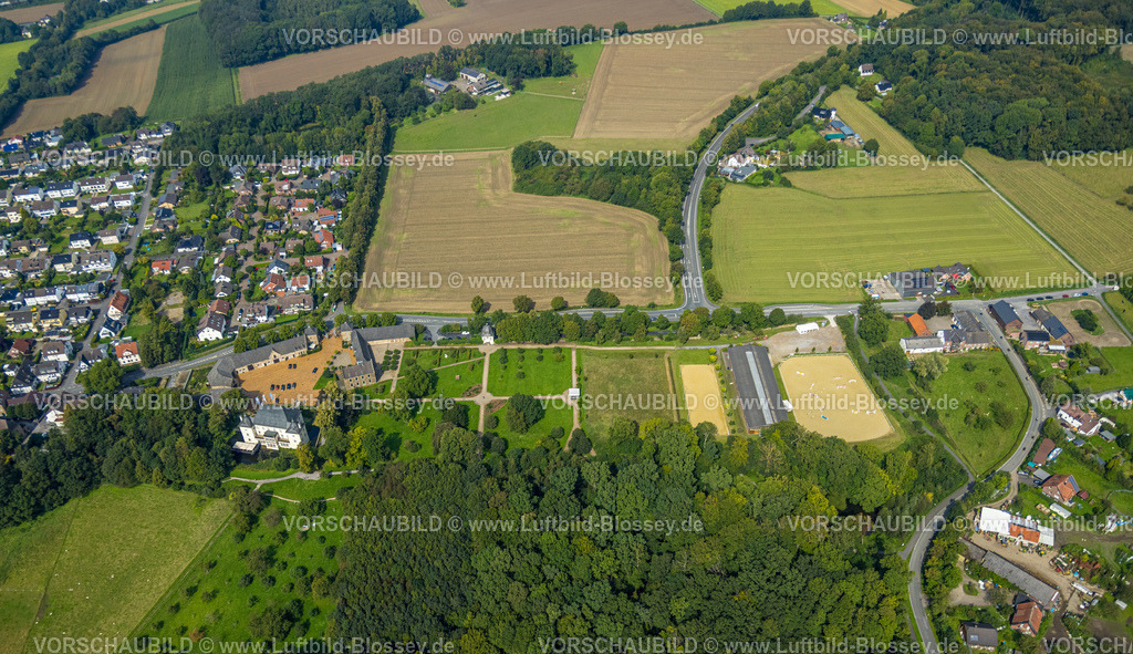 Holzwickede230901473 | Luftbild, Haus Opherdicke Wasserschloss, Reitverein Hengsen Opherdicke, Holzwickede, Ruhrgebiet, Nordrhein-Westfalen, Deutschland
