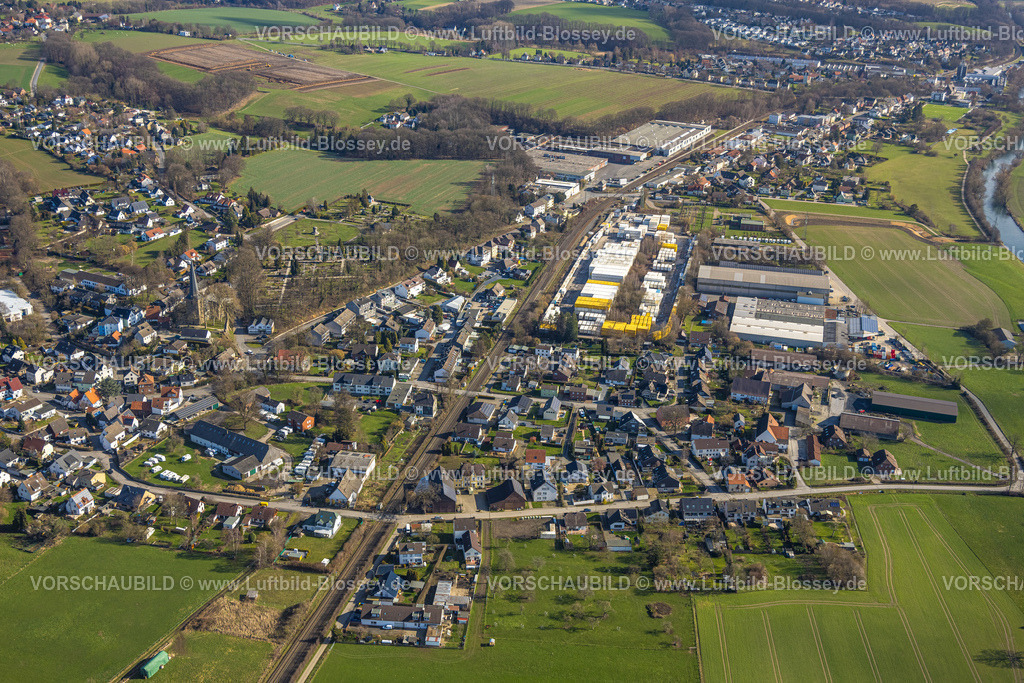 Froendenberg230213827 | Luftbild, Ortsansicht Dellwig, Gewerbegebiet Ohlweg, Container Lagerplatz, Fröndenberg, Ruhrgebiet, Nordrhein-Westfalen, Deutschland