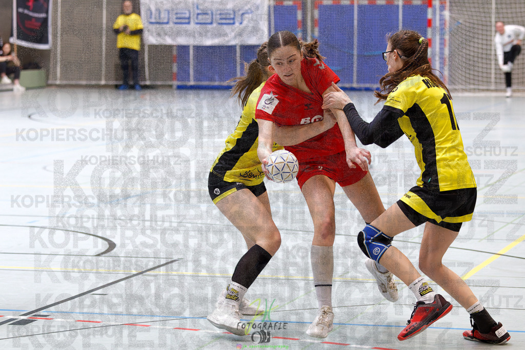 Hessenmeisterschaft wJC - Finale; HSG Kleenheim - HSG Weiterstadt/ Braunsh.Worf. | Hessenmeisterschaft wJC - Finale; HSG Kleenheim - HSG Weiterstadt/ Braunsh.Worf. am 22.03.2025 in Biedenkopf (Sporthalle Lahntalschule)Photo © 2025 - Jörg Heinrich - Realisiert mit Pictrs.com