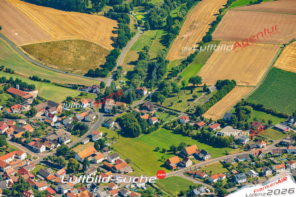 Luftaufnahme Ausbach Hohenroda - Die Luftaufnahme wurde 2025 vom UL-Flugzeug heraus erstellt ( ohne Drohne ) - Hochauflösende Luftaufnahme - für professionelle Ausdrucke geeignet. Die Geschenkidee !Mit Lizenz und Bildrechte bestellbar