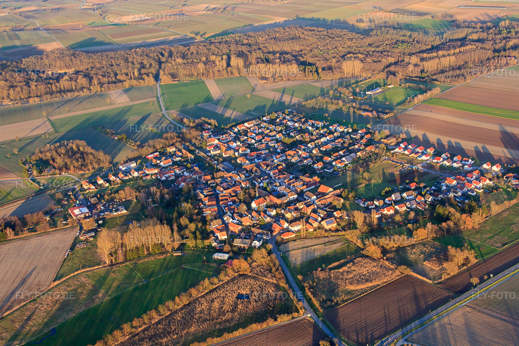 Luftbild: Dorfansicht aus Südwesten im Winter in Barbelroth im Bundesland Rheinland-Pfalz in Deutschland. Foto: IMG_61953.jpg vom 28.01.2014 durch Werner Riehm/FLY-FOTO.de