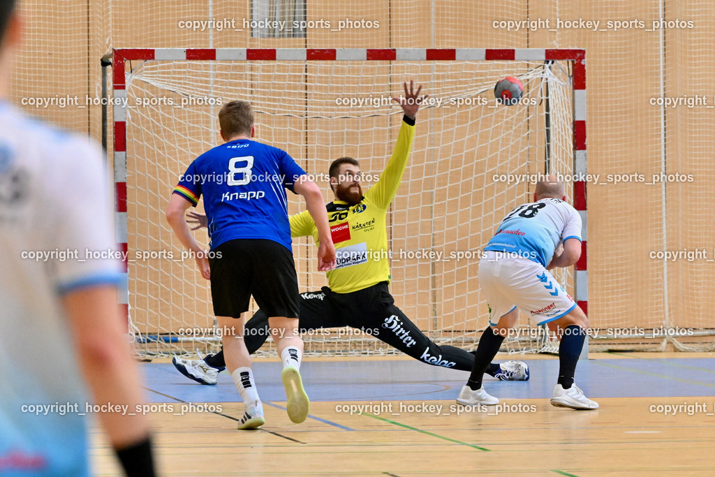 SC Ferlach vs. HSG Bärnbach/Köflach 30.3.2024 | #8 KNAPP Simon SC Ferlach, #96 KONECNY Micha Martin SC Ferlach, #28 WEBER Robert HSG Bärnbach, SC Ferlach vs. HSG Bärnbach/Köflach 30.3.2024, SC Ferlach vs. HSG Bärnbach/Köflach am 30.03.2024 in Ferlach (Ballspielhalle Ferlach), Austria, (Photo by Bernd Stefan)