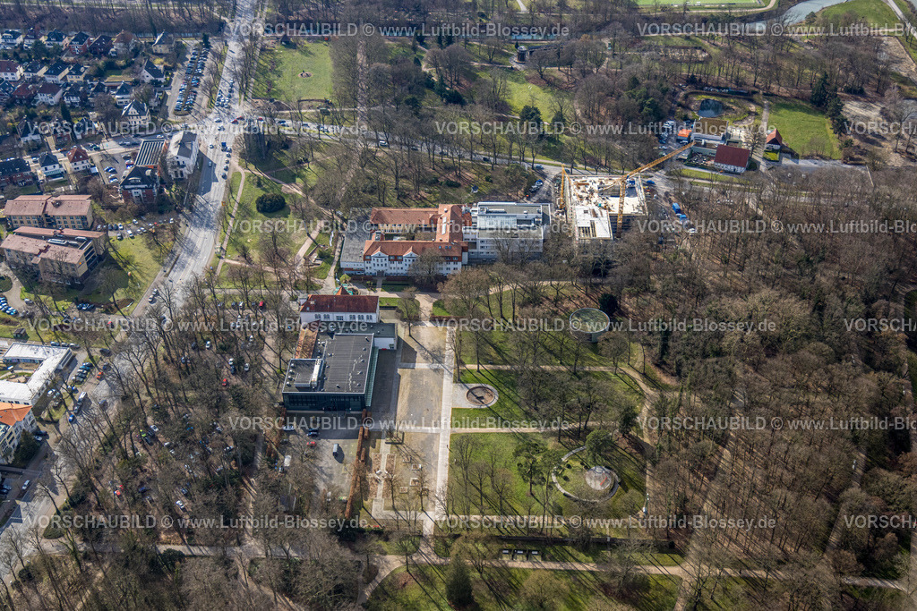 Hamm230216075 | Luftbild, Klinik für Manuelle Therapie Baustelle und Neubau, Kurhaus Bad Hamm, Uentrop, Hamm, Ruhrgebiet, Nordrhein-Westfalen, Deutschland