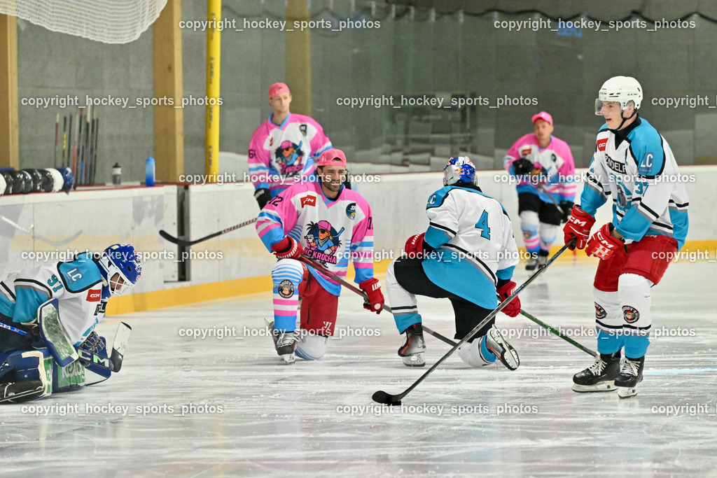 Sunshine Hockey League Spieltag 4. | #97 Lukas Moser Lendhafen Seelölwen, #4 Peter Schneider Lendhafen Seelölwen, #37 David Waschnig Lendhafen Seelölwen, Sunshine Hockey League Spieltag 4., Sunshine Hockey League Spieltag 4. am 27.06.2025 in Ferlach (Eishalle Ferlach ), Austria, (Photo by Bernd Stefan)