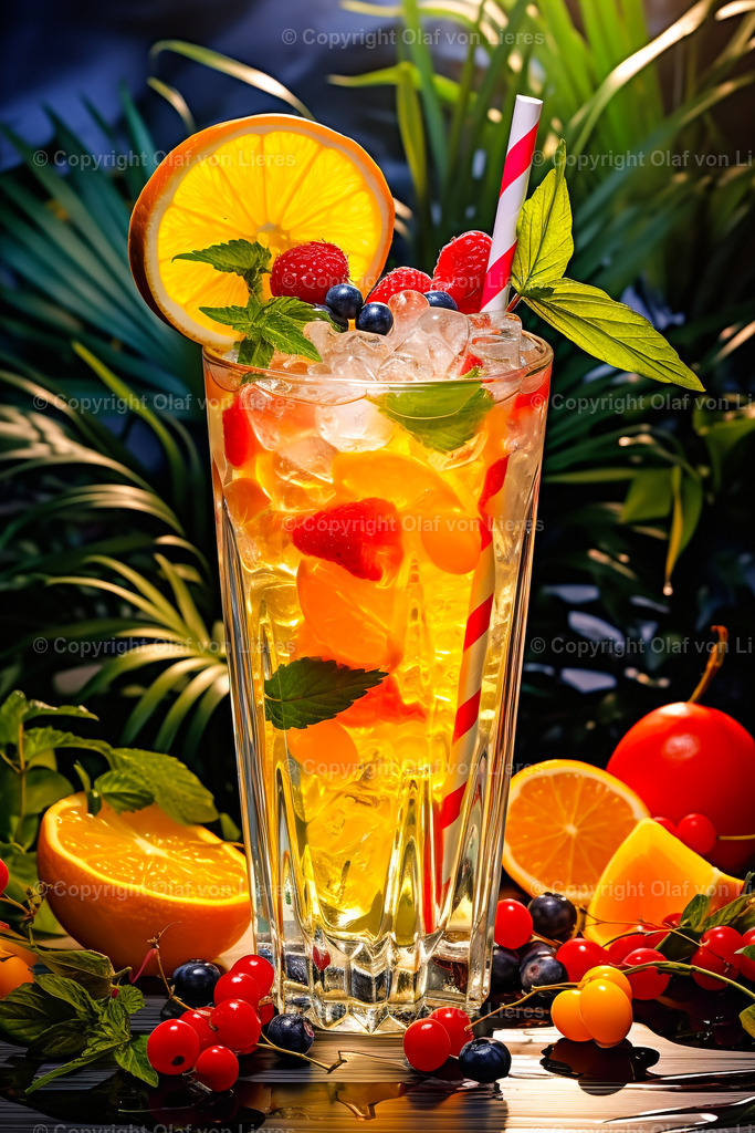 erfrischender Longdrink | Longdrink als Wandbild