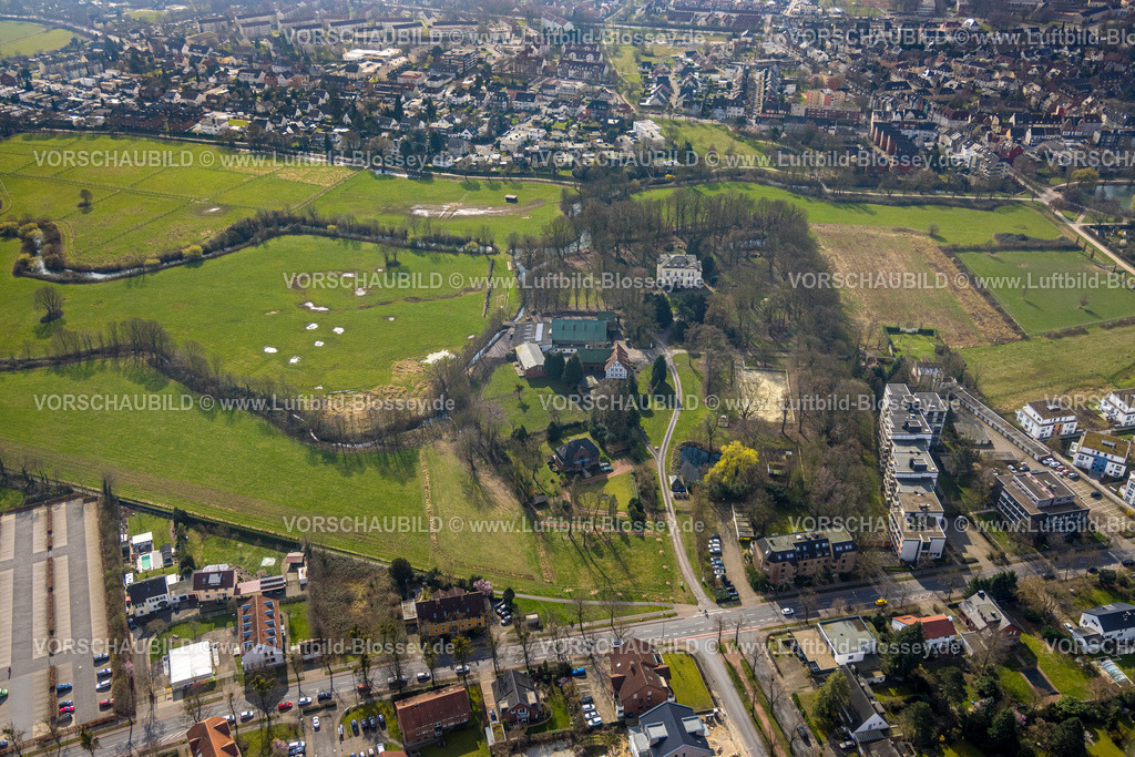 Hamm240306305 | Luftbild, Haus Kentrop und Marker Allee, grüne Wiesen und Felder im Landschaftsschutzgebiet, Mitte, Hamm, Ruhrgebiet, Nordrhein-Westfalen, Deutschland