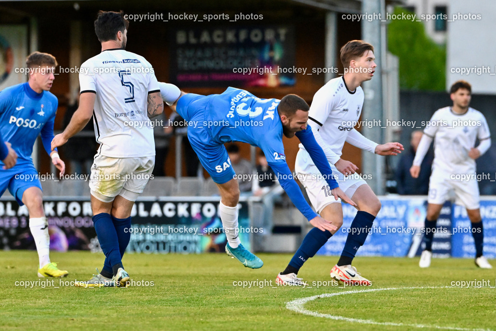 SAK vs. ATUS Velden 19.4.2024 | #5 Roland Putsche ATUS Velden, #23 Kristian Sredojevic SAK, #18 Nicolas Manuel Modritz ATUS Velden, SAK vs. ATUS Velden 19.4.2024, SAK vs. ATUS Velden am 19.04.2024 in Klagenfurt (Sportpark Welzenegg), Austria, (Photo by Bernd Stefan)