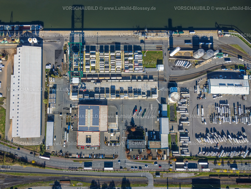 Hamm241015495 | Luftbild, Hammer Hafen am Datteln-Hamm-Kanal, Firma Lanfer Logistik, Maxi Terminal, Hafenstraße, Verladung von Flüssigkeits Containern, Hamm, Ruhrgebiet, Nordrhein-Westfalen, Deutschland