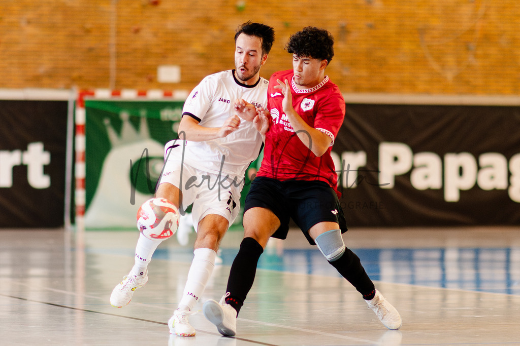 Futsal-Bundesliga, Saison 2025/2026, 2. Spieltag: SC Preußen Münster - FC Liria Futsal Berlin | Futsal-Bundesliga, Saison 2025/2026, 2. Spieltag, SC Preußen Münster empfängt FC Liria Berlin in der Universitäts-Sporthalle in Münster. Foto: sportfotografie.ms | Markus Paletta - Realisiert mit Pictrs.com