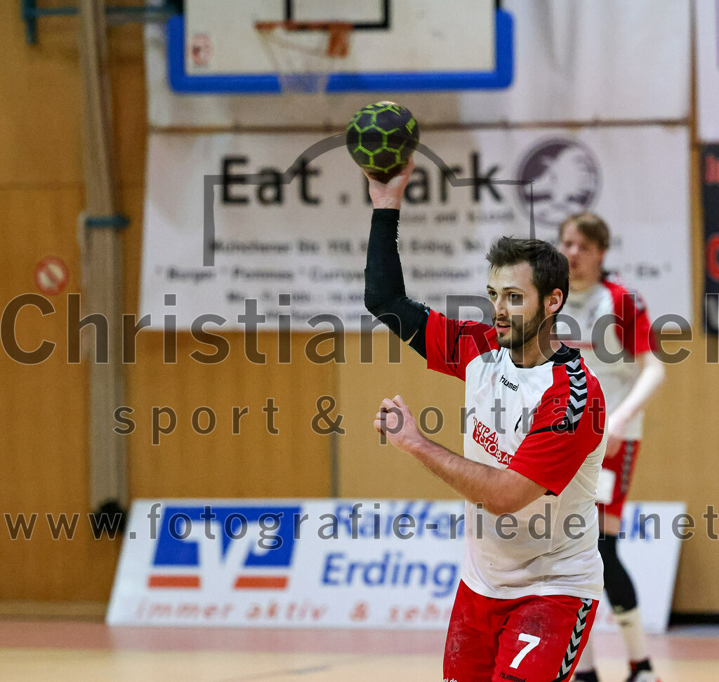 2023-01-21_023_SpVgg_Altenerding_gegen_SC_Eching | Erding, Deutschland, 21.01.2023:
Handball, Bezirksoberliga Männer 2022 / 2023, 12. Spieltag, SpVgg Altenerding gegen SC Eching, Endergebnis: 29:34

Simon Rüdiger (SpVgg Altenerding, #7)

Foto: Christian Riedel / fotografie-riedel.net