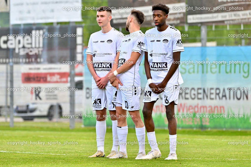 ASK Klagenfurt vs. SK Vorwärts Steyr 21.4.2024 | #16 Mersei Dieu Nsandi ASK Klagenfurt, #10 Melvin Osmic ASK Klagenfurt, #9 Denis Sinanovic ASK Klagenfurt, ASK Klagenfurt vs. SK Vorwärts Steyr 21.4.2024, ASK Klagenfurt vs. SK Vorwärts Steyr am 21.04.2024 in Klagenfurt (ASK Sportzentrum Fischl), Austria, (Photo by Bernd Stefan)