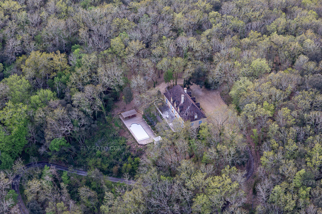 Aerial view: Chartreuse de Montfort in Vitrac in the state Dordogne, France.Photo: IMG_113400.jpg taken on 04/16/2019 by Werner Riehm/FLY-FOTO.comResolution of the original: 5472 x 3648 px