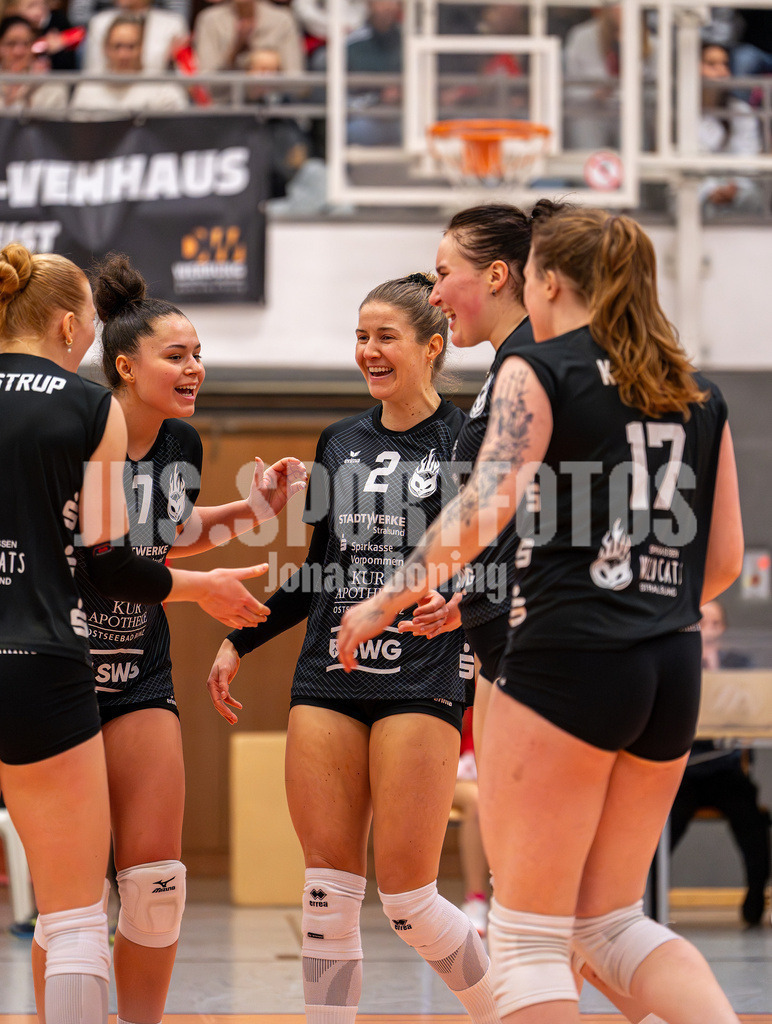 Volleyball I Frauen I Saison 2025-2026 I 2 Bundesliga Pro I 17. Spieltag VFL Oythe - VC Stralsund I 1739 | Freude beim VC Stralsund  - Realisiert mit Pictrs.com