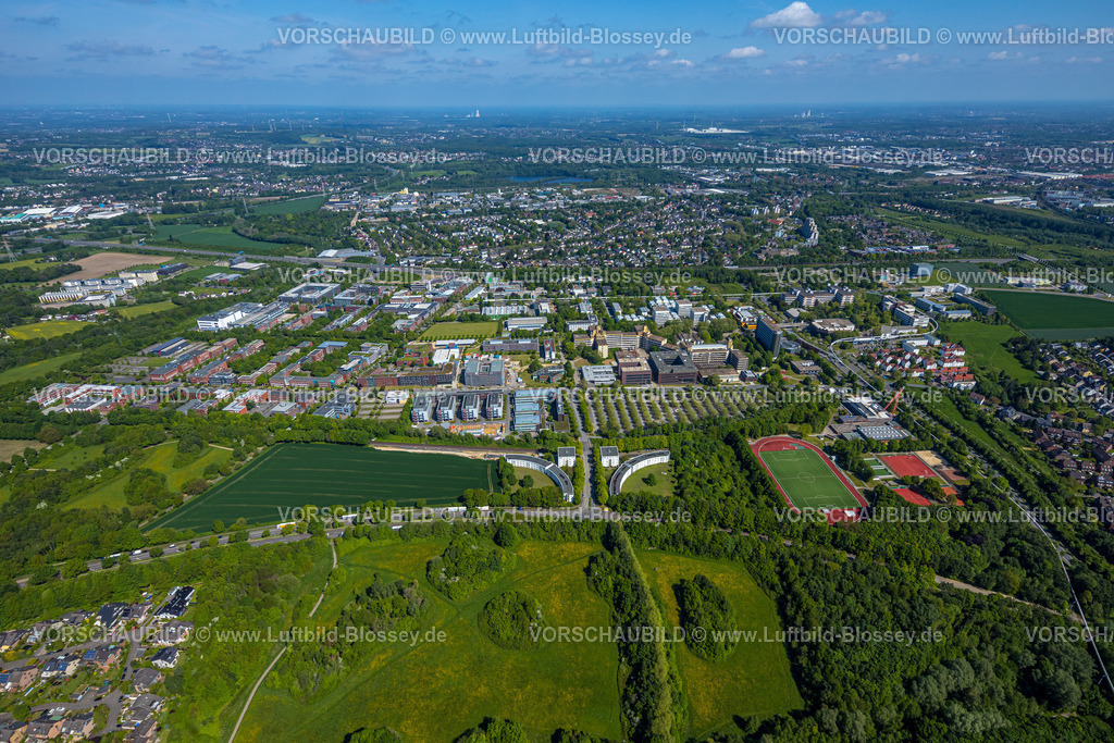 Dortmund230504387 | Luftbild, TU Technische Universität Dortmund, Technologiezentrum (TZDO), halbrunde Wohnanlagen des Studierendenwerks, Blick nach Do.-Dorstfeld, Eichlinghofen, Dortmund, Ruhrgebiet, Nordrhein-Westfalen, Deutschland