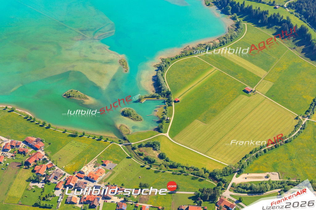 Luftbild von Brunnen-forggensee Schwangau - Luftaufnahme wurde 2015 von https://frankenair.de mittels Flugzeug (keine Drohne) erstellt - die Geschenkidee