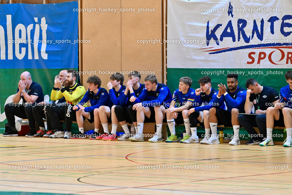 SC Ferlach vs. HSG Bärnbach/Köflach 30.3.2024 | Spielerbank SC Ferlach, SC Ferlach vs. HSG Bärnbach/Köflach 30.3.2024, SC Ferlach vs. HSG Bärnbach/Köflach am 30.03.2024 in Ferlach (Ballspielhalle Ferlach), Austria, (Photo by Bernd Stefan)