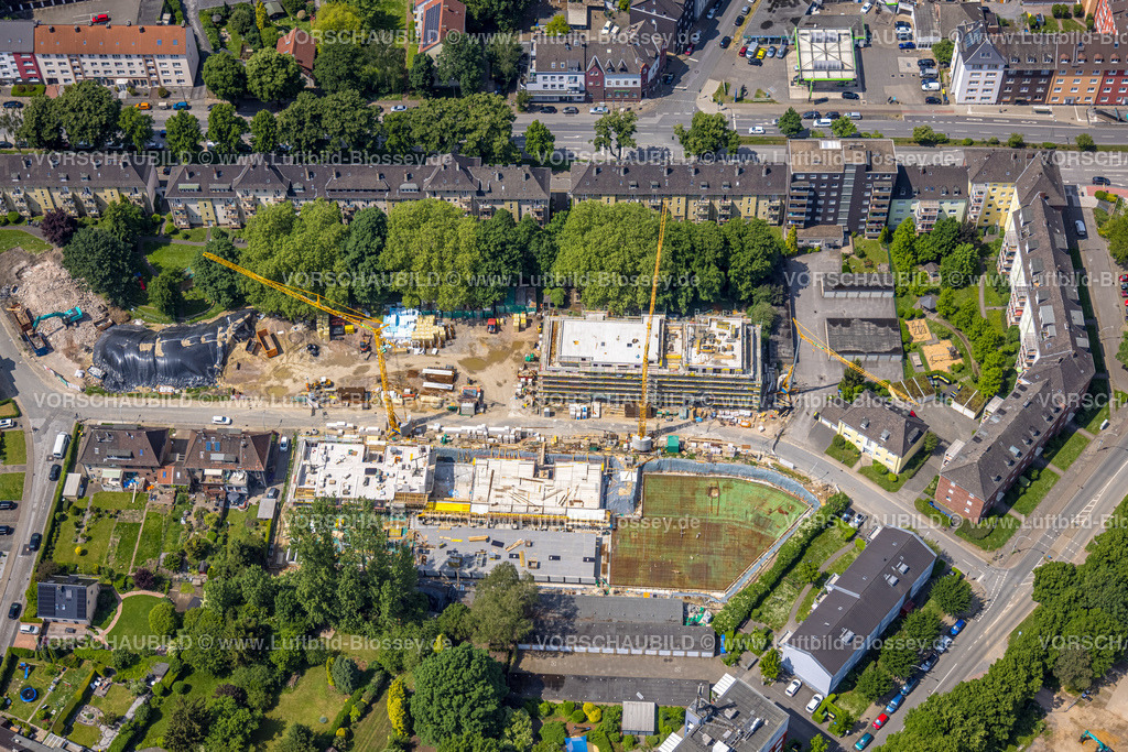 Herne220503235 | Luftbild, Baustelle Wohnen Am Westbach, zwischen Bochumer Straße und Flottmannstraße, Herne-Süd, Herne, Ruhrgebiet, Nordrhein-Westfalen, Deutschland