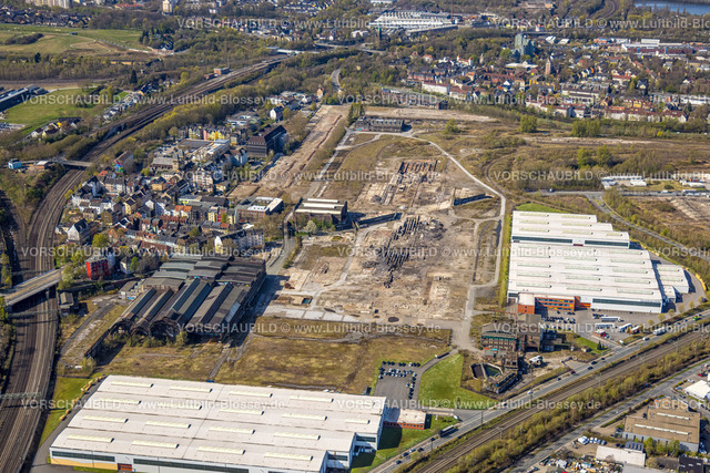 Dortmund220400622 | Luftbild, Smart Rhino städt. Entwicklungsprojekt mit ZukunftsCampus, Gewerbegebiet der Union Gewerbehof GmbH, Rheinische Straße, Dorstfelder Brücke, Dortmund, Ruhrgebiet, Nordrhein-Westfalen, Deutschland