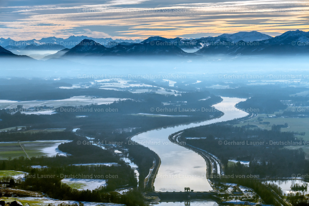 3900147 | Inn nördl. Rosenheim mit Blick zu den Alpen