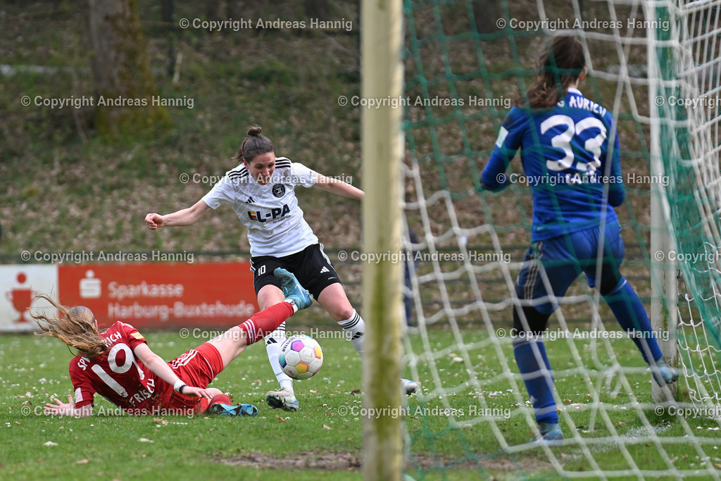 Fußball I Frauen I Saison 2024-25 I Oberliga I FC Jesteburg-Bendestorf - SpVg Aurich Frauen I 13.4.2025 | a-hannig - Realisiert mit Pictrs.com