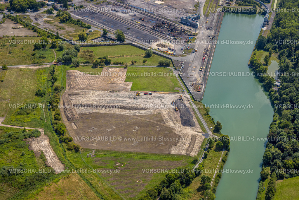 Hamm250702402Uentrop | Luftbild, Rückbau am Hafen Baugebiet Geithe am Datteln-Hamm Kanal am RWE Kraftwerk Westfalen, Uentrop, Hamm, Ruhrgebiet, Nordrhein-Westfalen, Deutschland