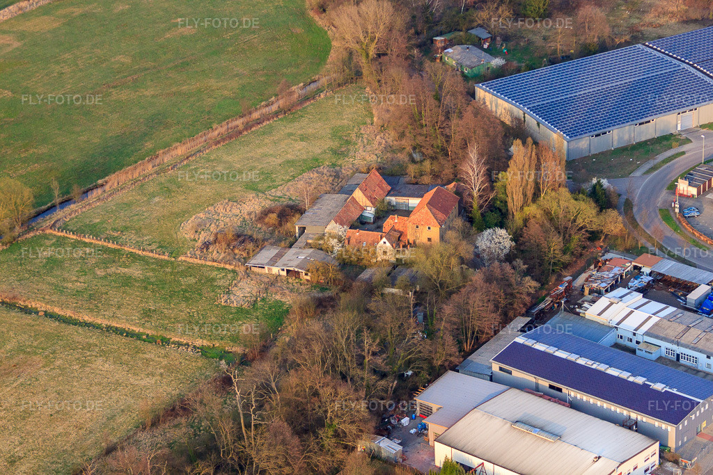Luftbild: Barthelsmühle im Ortsteil Minderslachen in Kandel im Bundesland Rheinland-Pfalz in Deutschland. Foto: IMG_49122.jpg vom 24.03.2012 durch Werner Riehm/FLY-FOTO.de