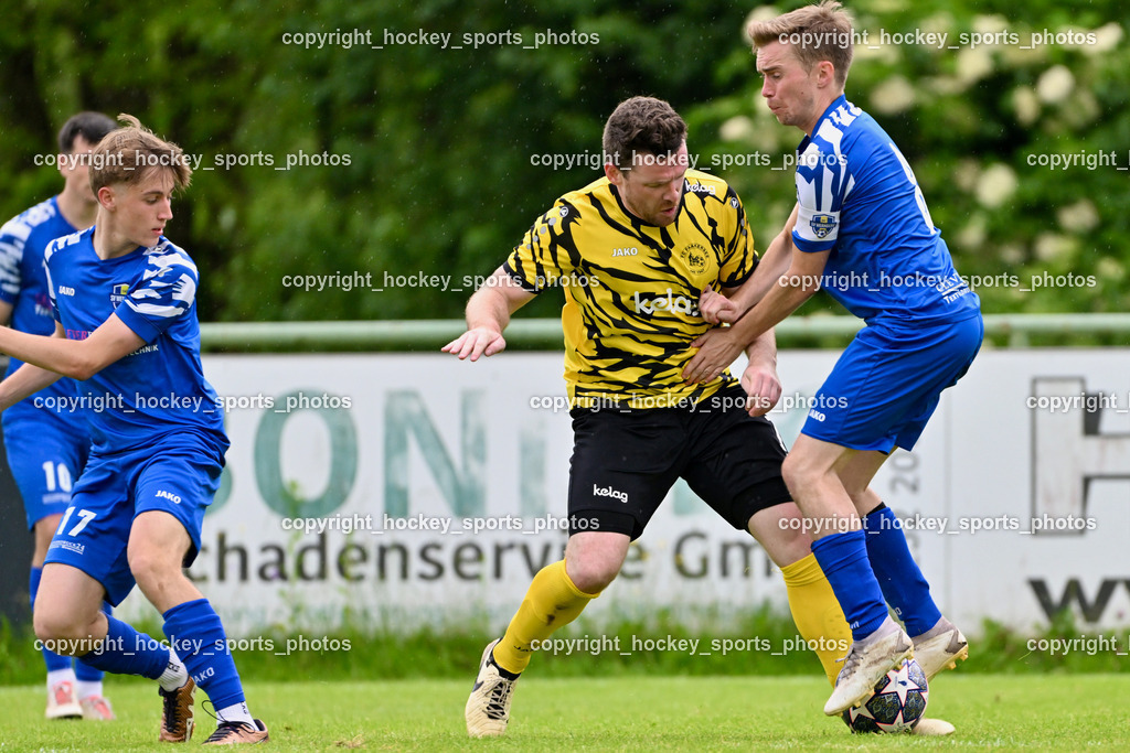 SV Wernberg vs. FC Faakersee | #17 Sandro Christopher Matschek SV Wernberg, #13 Martin Tschernuth FC Faakersee, #8 Christian Ulbing SV Wernberg, SV Wernberg vs. FC Faakersee, SV Wernberg vs. FC Faakersee am 01.06.2024 in Wernberg (Sportplatz Wernberg), Austria, (Photo by Bernd Stefan)