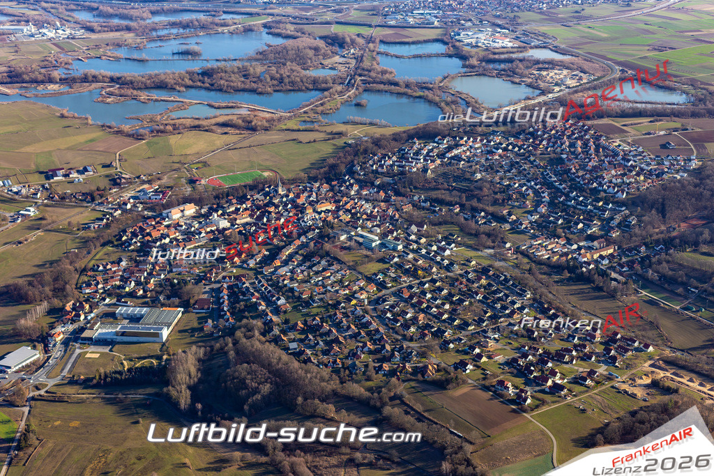 Das Luftbild der Stadt Baunach wurde 2019 vom Flugzeug heraus erstellt (keine Drohne) Aufnahmehöhe ca.400 Meter- hohe Auflösung- beste Druck-Qualität garantiert!