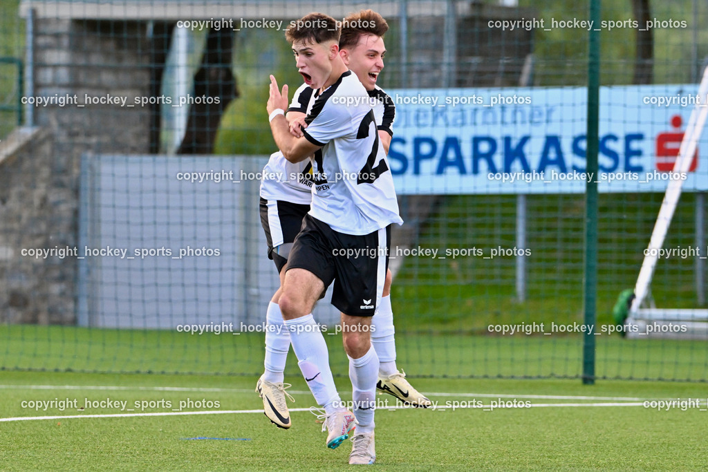 SV Spittal vs. SAK | Jubel SV Spittal, #22 Max Steinthaler SV Spittal, #17 Matteo Revelant SV Spittal, SV Spittal vs. SAK, SV Spittal vs. SAK am 24.05.2024 in Spittal an der Drau (Goldeck Stadion), Austria, (Photo by Bernd Stefan)